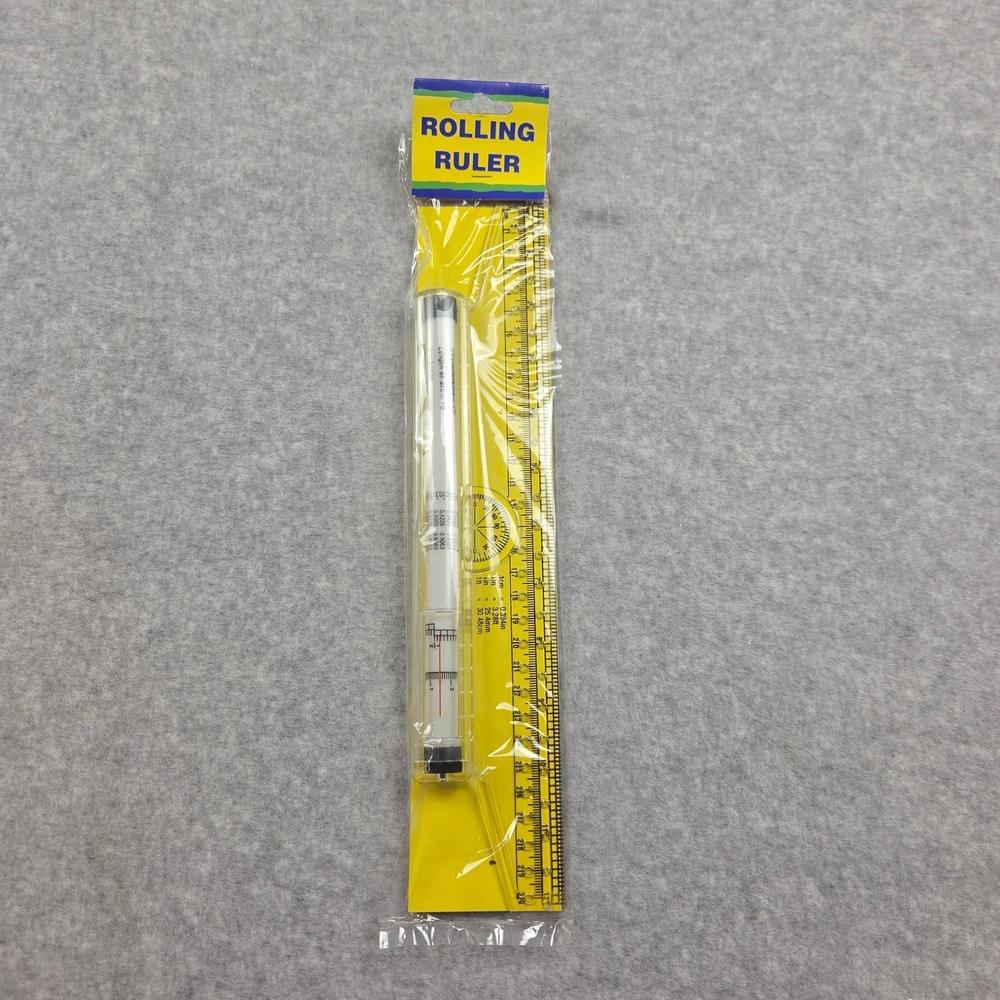 Rolling Ruler 12 Inch Parallel Drawing Tool Protractor Yellow Multi-Purpose New